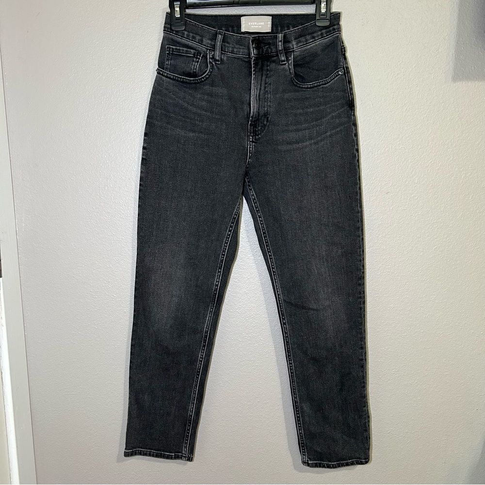 Everlane The Cheeky black high rise straight leg denim jeans women’s size 27